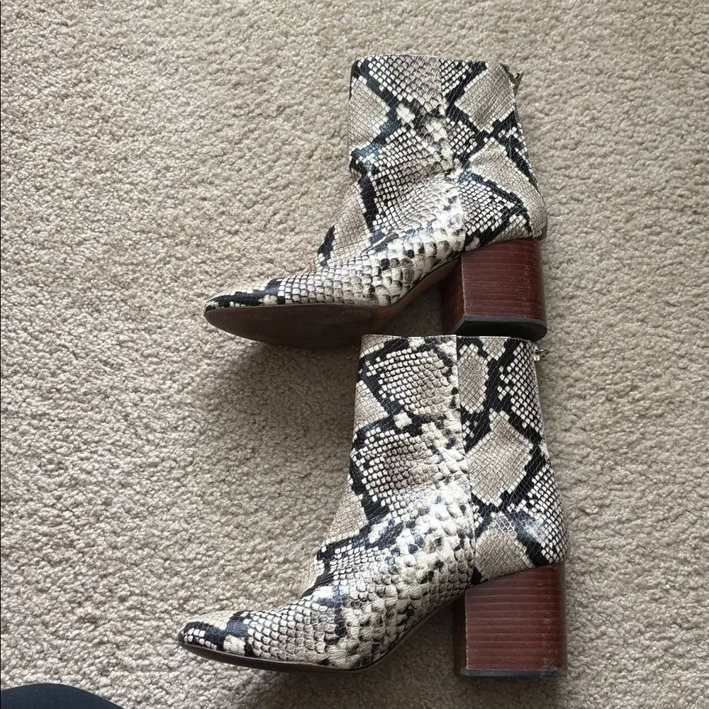 J. Crew Sadie Boots in Snake-Embossed Leather Sz 9.5